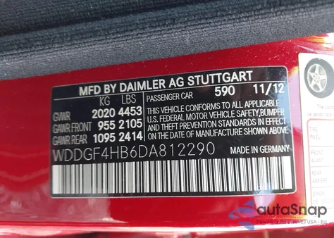 2013 Mercedes-Benz C 250 Luxury/Sport from USA, damaged, VIN WDDGF4HB6DA812290